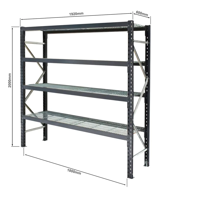 Long Span Storage Shelving with Mesh Inserts from Shop Fittings Office Furniture Materials Handling